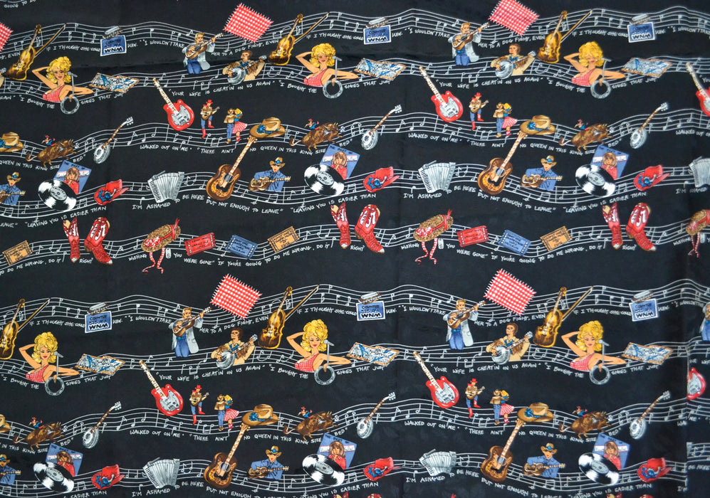 90s Vintage Country Music Scarf Wrap With Dolly Parton Vintage Nicole Miller Large Silk Scarf Music Nashville Grand Ole Opry Guitar