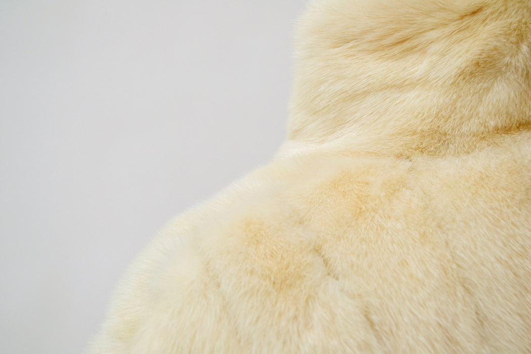 80s 90s Vintage Cream White Mink Fur Coat Jacket Medium Larry Weinstien // 80s Vintage Fur Coat Cream White Wedding Fur Coat Jacket