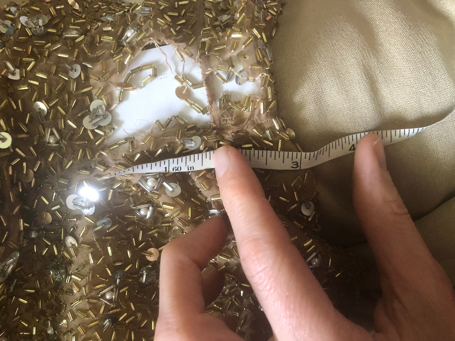 70s 80s Gold Sequin Metallic Dress Gown Wedding Dress 70s Gold Silver Beaded Dress Medium By Claire Pearone// 70s Vintage Beaded Gold Dress