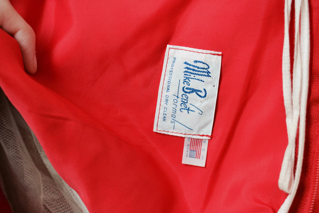 80s Vintage Evening Gown Dress Red XS Small LONG Dress// Vintage 80s Red Prom Dress Evening Gown Scarlet Ohara Princess Dress By Mike Benet