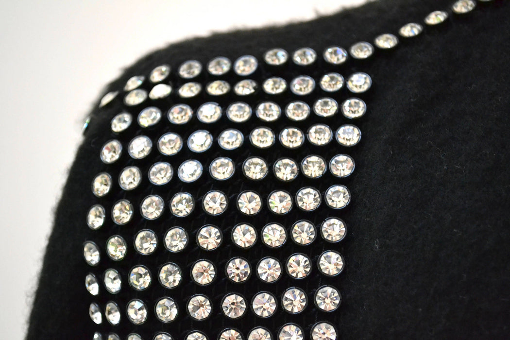 80s 90s Vintage Black Rhinestone Sweater Jumper Medium Pull over 80s Glam Rhinestone Diamond Sweater Dolman Sleeves Pull over Small Medium