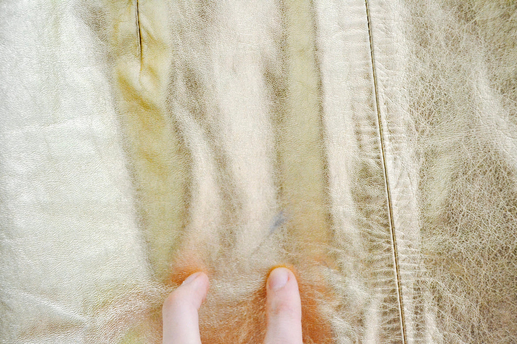 Vintage Metallic Gold Leather Skirt XS Small By LA ROXX