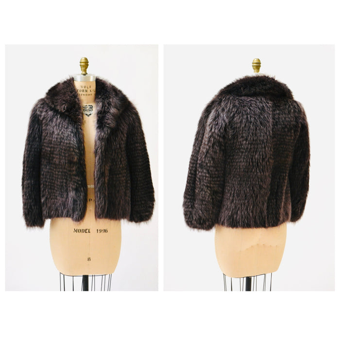 90s y2k Vintage FENDI Fur Jacket Dark Purple Grey Fur Jacket Coat Henri Bendel New York XXS XS Small// Fendi Fox Fur Jacket Grey Purple