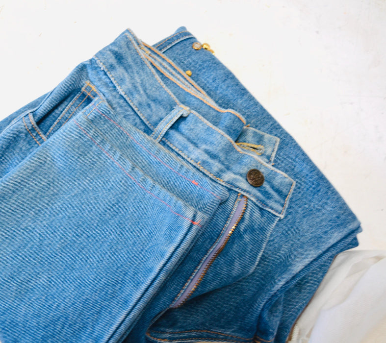 80s 90s Vintage Gold Studded Jeans Pants High Waisted Jeans Rhinestone XOXO love Gold Studded Denim Metallic jeans Small medium 4 6 8