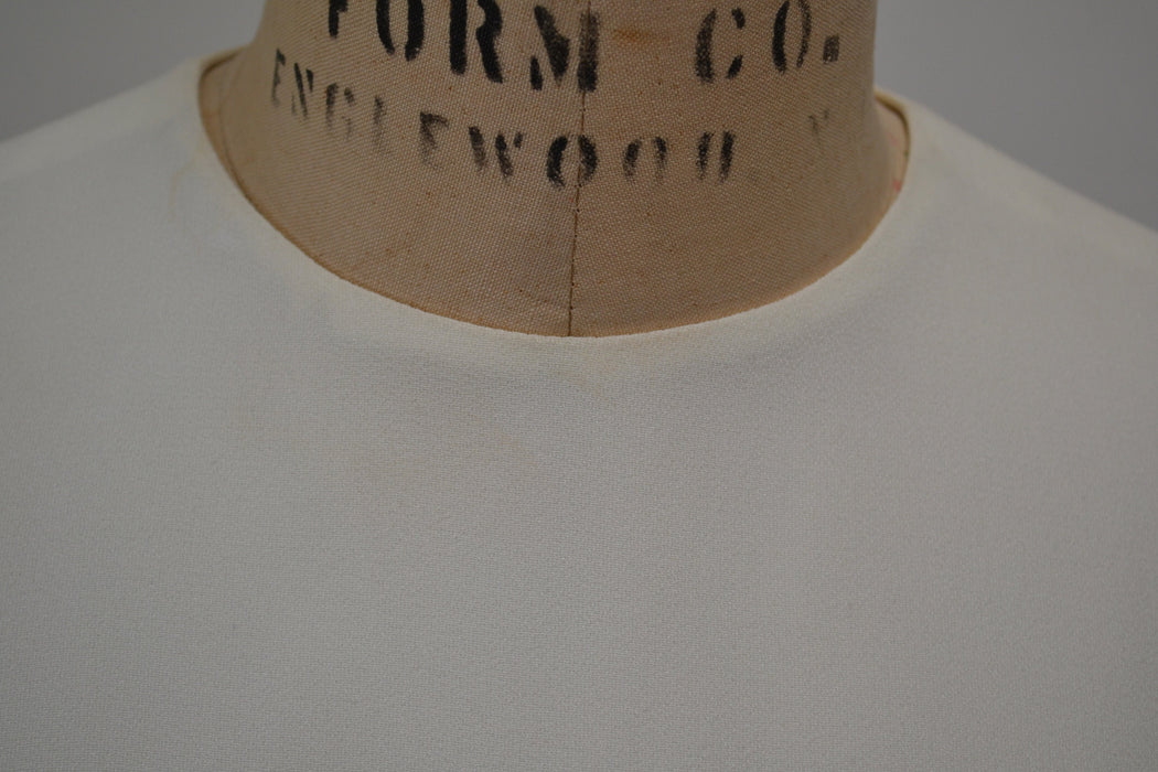 80s 90s Vintage Bob Mackie off White Cocktail Party Dress Beaded Sequin Dress Vintage Long Sleeve Cream Wedding Party Dress Small Cher Dress