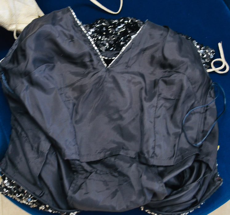 90s Y2K Vintage Black Sequin Party Dress Black Silver Sexy Sequin Halter neck party Cocktail Dress XS Small Black Club Sequin Tank Dress