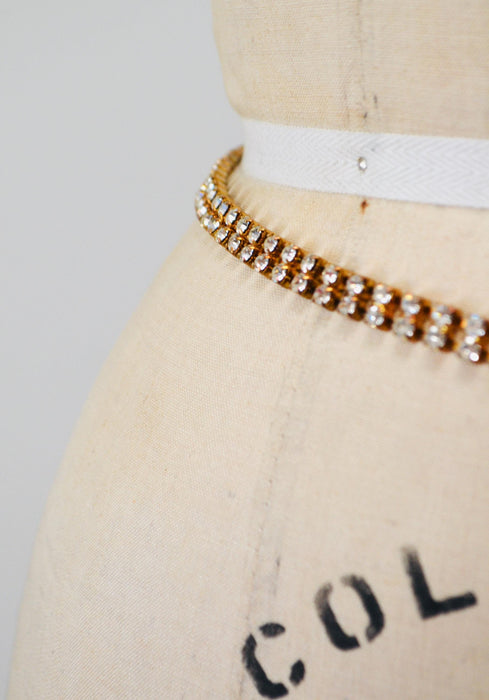 90s Vintage Thin Gold Rhinestone Belt Small Medium large Rhinestone Wedding Belt Rhinestone Cowboy Metallic Belt Small Medium Large