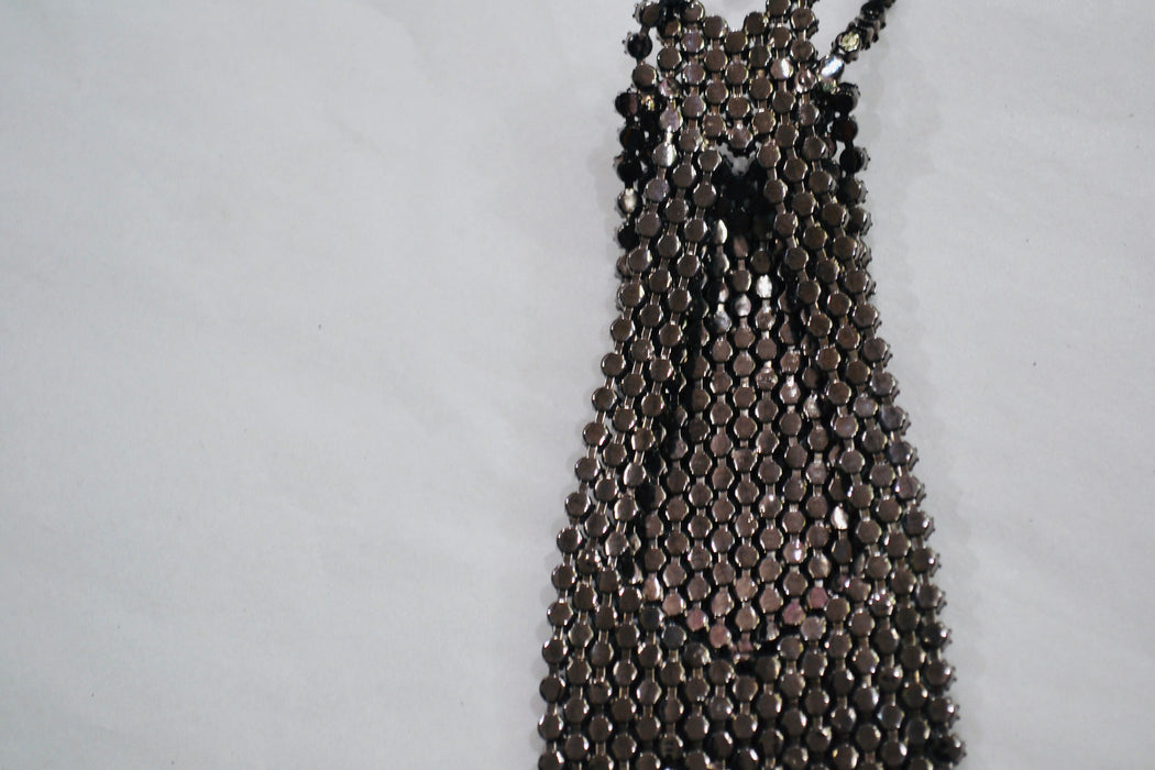 Incredible Vintage Rhinestone Neck Tie Rhinestone Crystal Tie Necklace Wedding Rhinestone Tie Gay Glam Wedding Tie Silver Black Kramer