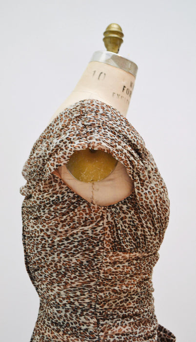 Vintage 80s 90s Party Dress Leopard Print Animal Body Con Party Dress by by Julie Duroche 80s 90s Sexy Vixen Dress Cheetah Print Xs Small