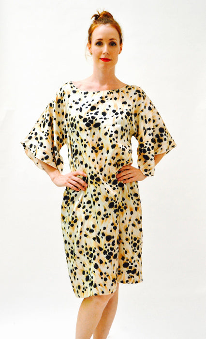 Vintage Animal Print Dress Large Animal Print Beach Coverup Caftan Kaftan