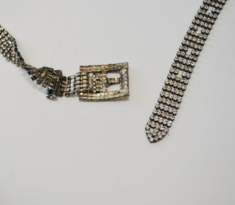 70s 80s Vintage Silver Rhinestone Belt Small Medium large Rhinestone Wedding Belt Rhinestone Cowboy Metallic Belt Small Medium Large