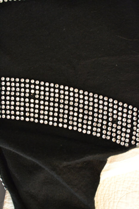 80s 90s Vintage Black Rhinestone Sweater Jumper Medium Pull over 80s Glam Rhinestone Diamond Sweater Dolman Sleeves Pull over Small Medium