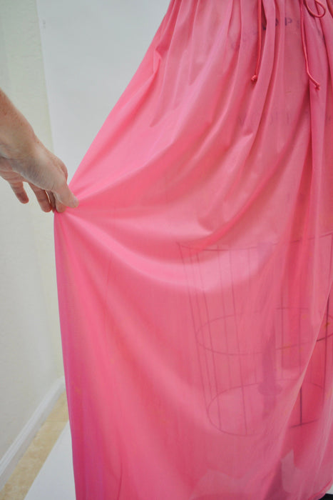 1960s 60s Vanity Fair Vintage Nightgown Nighty Dress Camisole Small Medium Pink Lace Sheer Wedding Honeymoon Nightgown Slip Dress Pink Tank