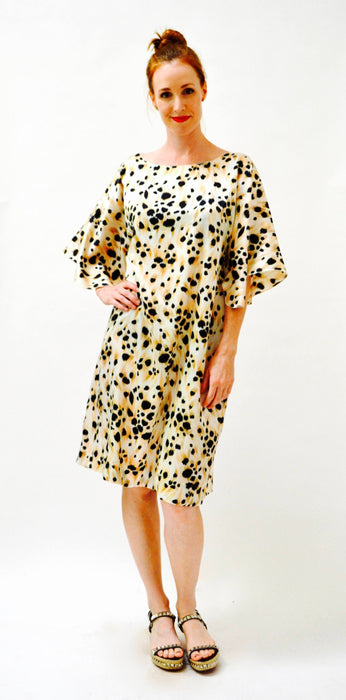 Vintage Animal Print Dress Large Animal Print Beach Coverup Caftan Kaftan