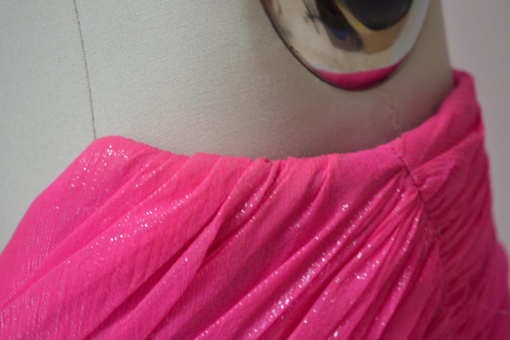80s 90s Vintage Silk Dress Pink Magenta Dress XXS XS By Bob Mackie Silk// Vintage Wedding Silk Pink Strapless Silk Pink Party Cocktail Dress