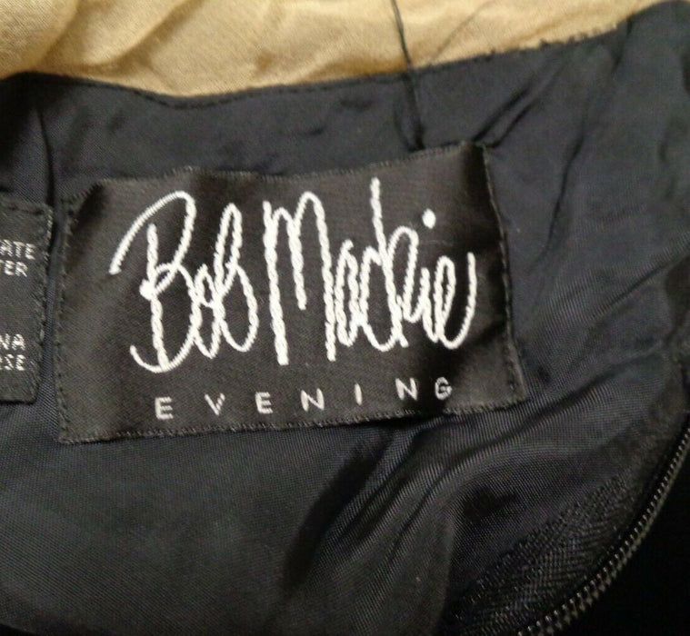 90s Vintage Black Beaded BOB MACKIE Dress with stars Medium Large // Vintage Black Illusion Dress// Metallic Celestial Sequin Party Dress