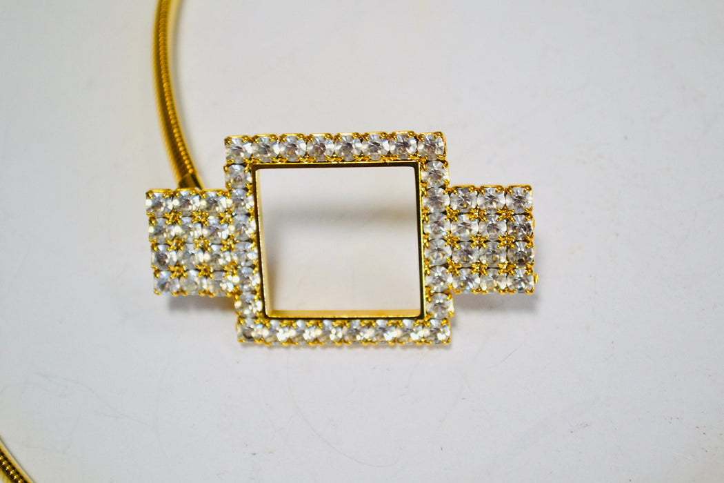 70s 80s Vintage Gold Stretch Belt Metal Rhinestone Diamond 70s Disco Stretch Metallic Gold Wedding Belt Small Medium 26-30"