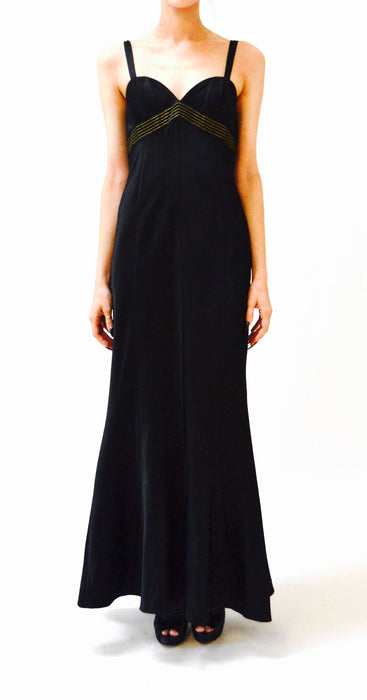 90s 00s Vintage Black Evening Gown Prom Dress Long Satin Dress XS Small Tom and Linda Platt // Y2k Dress Evening gown Tank Dress XS Small
