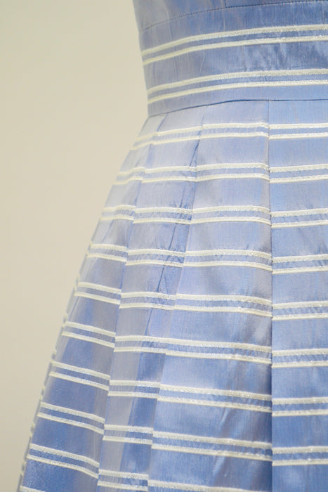 90s 00s Y2K Ball Gown Dress Lavender Blue 90s Prom Party Dress XS Small // Vintage Princess Gown Party Dress metallic Silver Stripe Dress