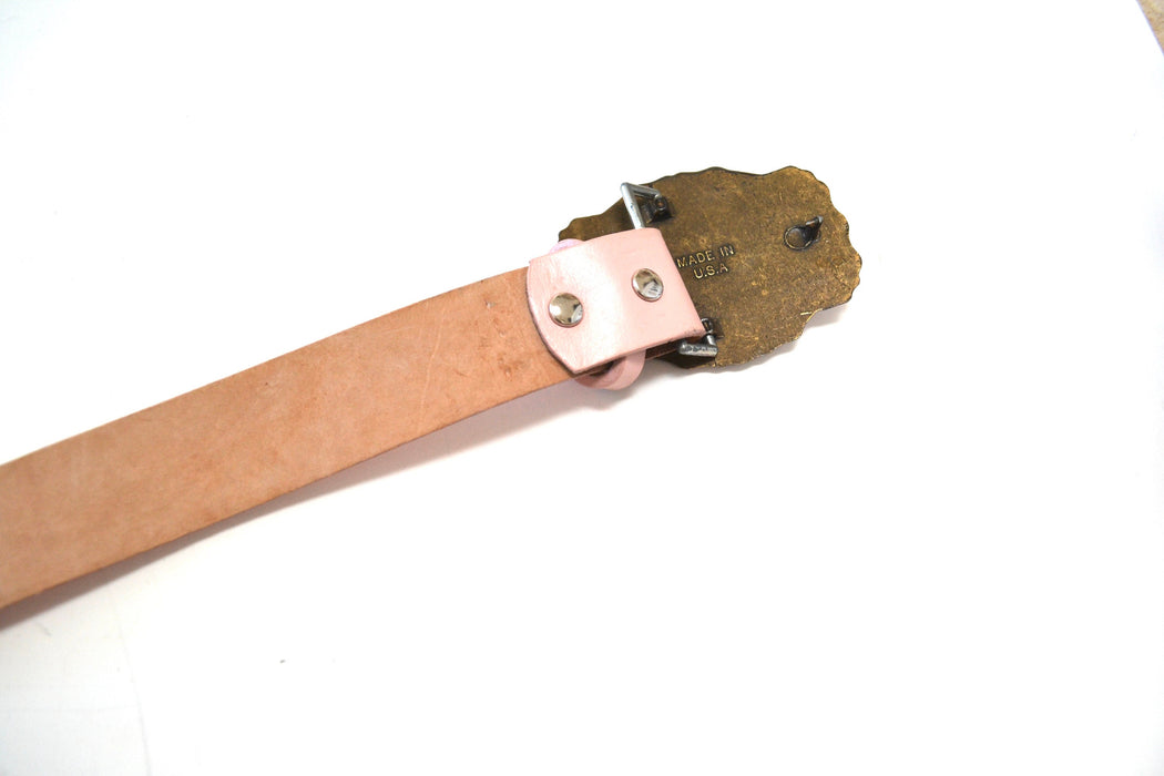 Y2K 2000s Pink Rhinestone Leather Belt Pink Crystal Belt Buckle Pink Leather Belt Size Small Medium Pink Rhinestone cowgirl Belt 33-37"