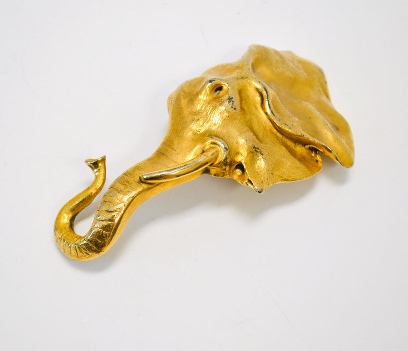 1980s Vintage Gold Elephant Metallic Belt Buckle Vintage Christopher Ross 1980 Elephant Belt Buckle Gold Animal Belt Large 80s Gold Belt