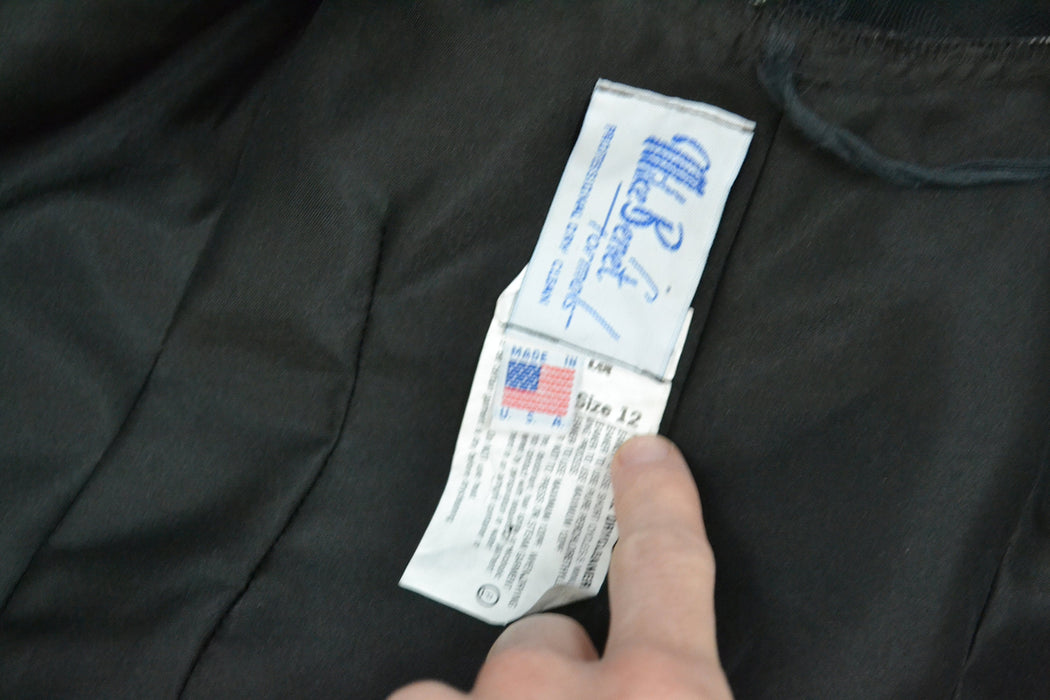 80s Prom Sequin Dress Black Ball Gown Medium Large // Vintage 80s Pageant Princess Dress Ball gown Mike Benet Sequin Party Dress Black Gold