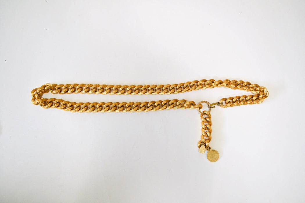70s 80s Chunky Vintage Gold Chain gold Belt Gold Metallic Chain Belt size SMALL Medium Large Chunky Gold Chain Adjustable Glam Chain Belt