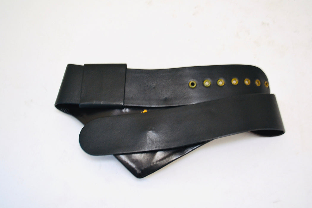 70s 80s Vintage Ermine Beverly Hills Leather and Austrian Crystals FOX Face belt Metallic Gold Rhinestone Belt Small Medium Large 28-33"