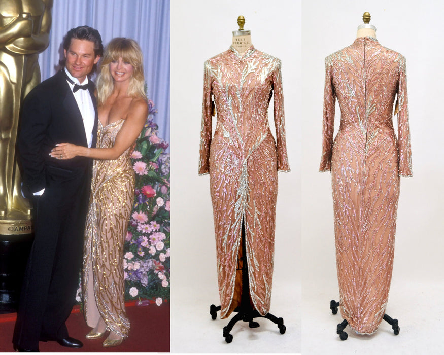 80s 90s Bob Mackie Vintage Pink Silver Beaded Sequin Gown Dress Pink Long Sleeve Sequin Gown Cher Sequin Dress XS SMALL Wedding