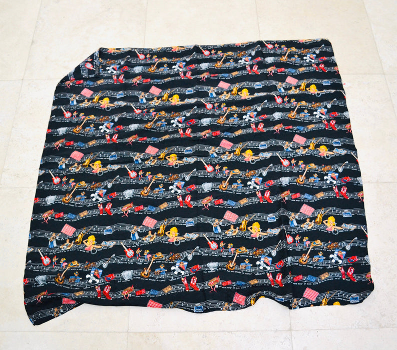 90s Vintage Country Music Scarf Wrap With Dolly Parton Vintage Nicole Miller Large Silk Scarf Music Nashville Grand Ole Opry Guitar