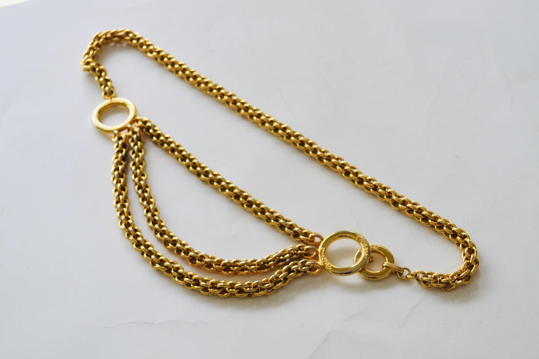 80s 90s Vintage Gold Chain Belt Gold Paloma Picasso Chain-Link Belt XS SMALL Medium Vintage Gold designer Belt