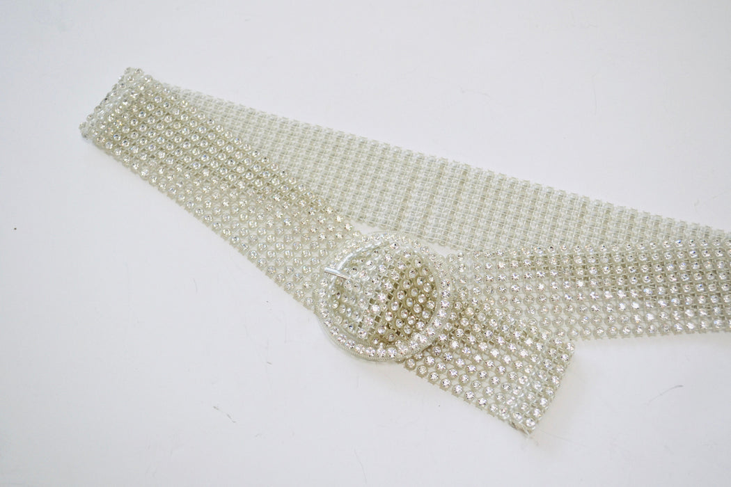 80s Vintage Rhinestone Belt Small Medium large Rhinestone Wedding Belt Rhinestone Cowboy Metallic Belt Small Medium Large