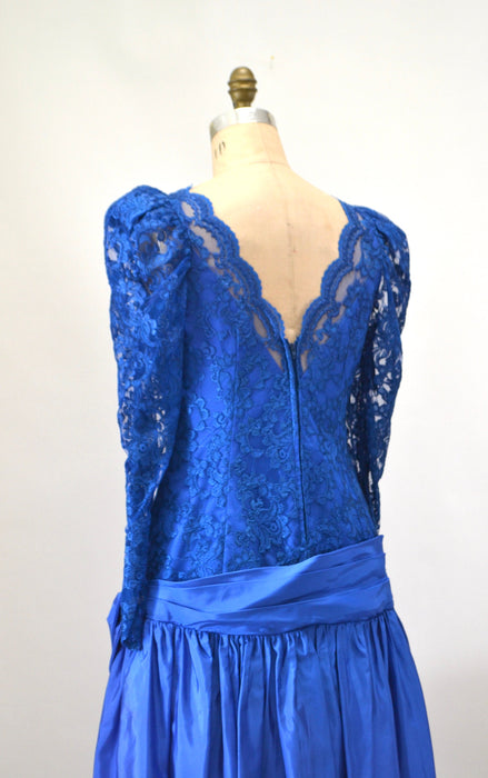 80s Prom Dress Small Medium Blue Lace Barbie Party Prom Dress // Vintage 80s Blue Party Dress Lace Club Princess Dress Small Medium