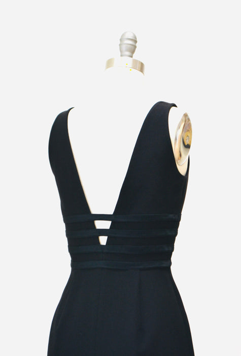 Vintage 90s Little Black Dress Black Cocktail Party Dress By Andrea Polizzi XS Small// Vintage 90s Sexy Party Cage Dress Black Neiman Marcus