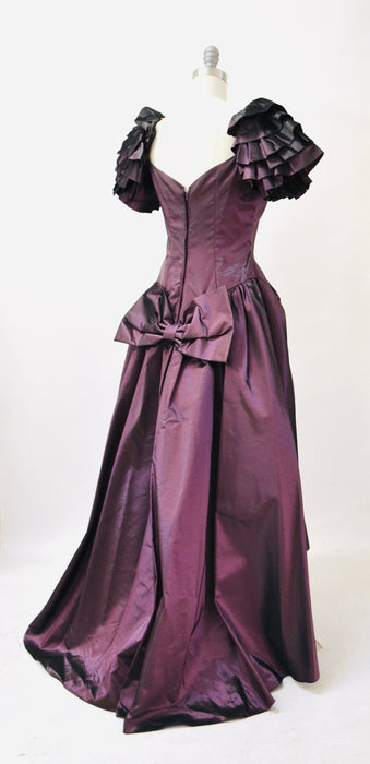 80s 90s Ball Gown Dress Purple 80s Prom Party Dress XS Small // Vintage 80s Pageant Princess Dress Ball gown Party Dress Cinderella