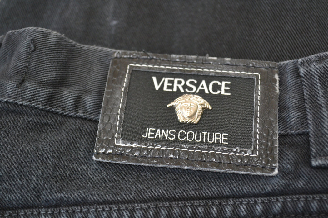 90s Vintage Versace Jeans Couture Jeans Size 36 50 Medium Large 90s Versace Black Jeans Size 10 12 90s Relaxed Fit Medium Black Jeans Pants