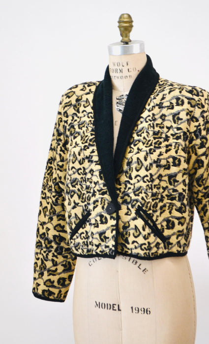 80s 90s Vintage Leopard Print Jacket Animal Print Blazer Tan Black Medium//  90s Vintage Cheetah Print Jacket Blazer 90s Nanny
