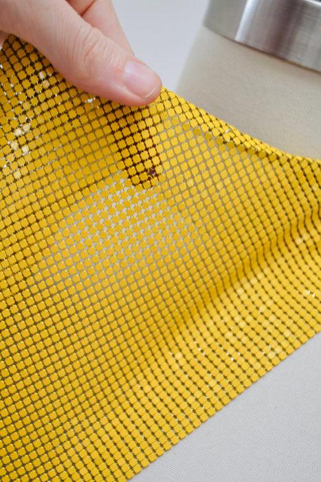 70s 80s Yellow Metal Chainmail Collar Necklace Bib Vintage Chainmail Necklace 70s yellow Chainmail bib NECKLACE Wedding Disco Necklace