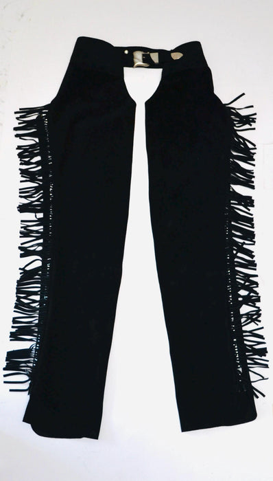 90s Vintage Black Leather Fringe Chaps Black Leather Fringe Pants Small Medium K Baumann Suede Fringe Chaps Rhinestone Cowgirl Cowboy Rodeo