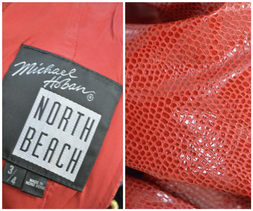 Stunning 90s Leather Dress Red Size XXS XS // 90s Leather Dress Leather by Michael Hoban North Beach Leather Red Patent Leather Dress