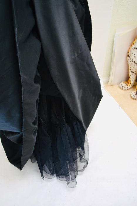 Vintage Bob Mackie Black Evening Ball Gown Small Medium Black Beaded Strapless Evening Gown Dress 90s 00s Dress Beaded Strapless Ball Gown
