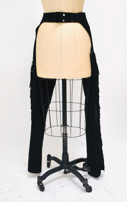 90s Vintage Black Leather Fringe Chaps Black Leather Fringe Pants Small Medium K Baumann Suede Fringe Chaps Rhinestone Cowgirl Cowboy Rodeo