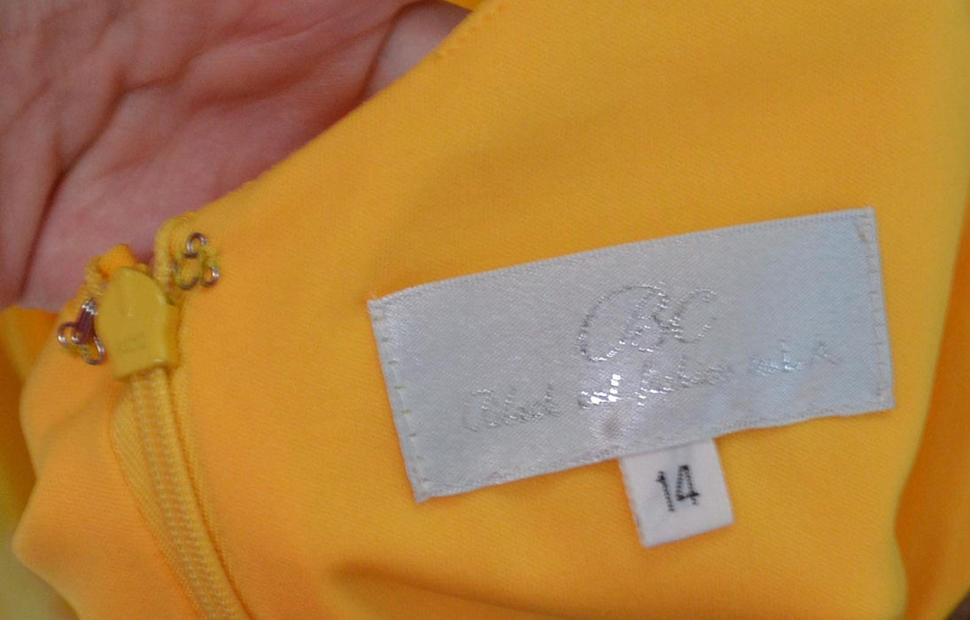 Vintage 00s Y2K Tank Dress Knit Beaded Yellow Sheer Dress Large XL// Yellow Beaded Dress Salsa Sexy One shoulder Asymmetrical Club Dress XL