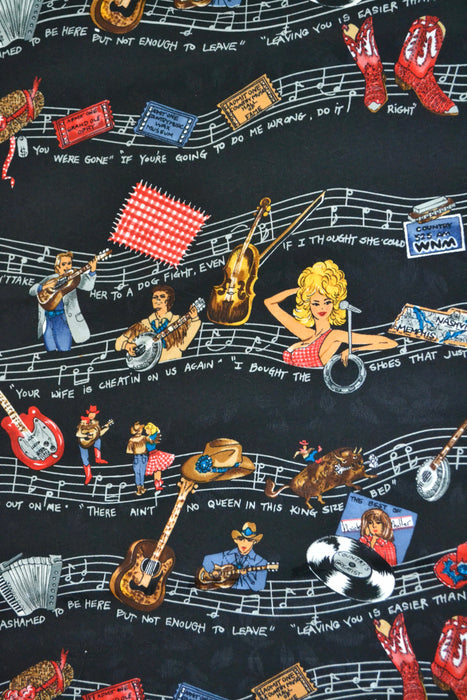 90s Vintage Country Music Scarf Wrap With Dolly Parton Vintage Nicole Miller Large Silk Scarf Music Nashville Grand Ole Opry Guitar