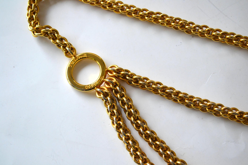 80s 90s Vintage Gold Chain Belt Gold Paloma Picasso Chain-Link Belt XS SMALL Medium Vintage Gold designer Belt