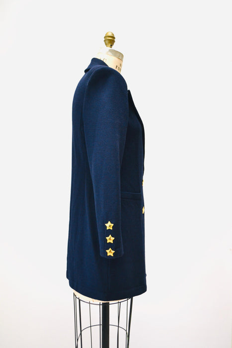 Vintage St. John Collection Navy Blue Jacket Sweater Blazer Size 6 Medium Blue Knit Blazer St John Navy Blue Vintage Knit Jacket Nautical
