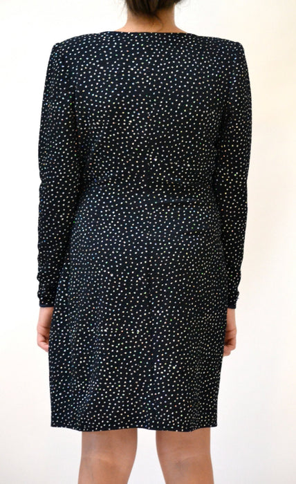 Vintage Metallic Dress size Small Medium Dark Blue Wrap Dress Hologram Sparkle Navy Blue // 90s Vintage party Dress Body Con size Medium