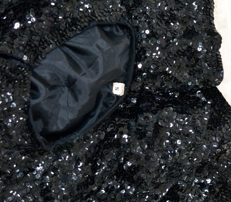 50s Vintage Black Sequin Jacket Sweater Cardigan Small Medium // Glam Vintage Black Sequin Party Jacket Cardigan Sweater Small Medium