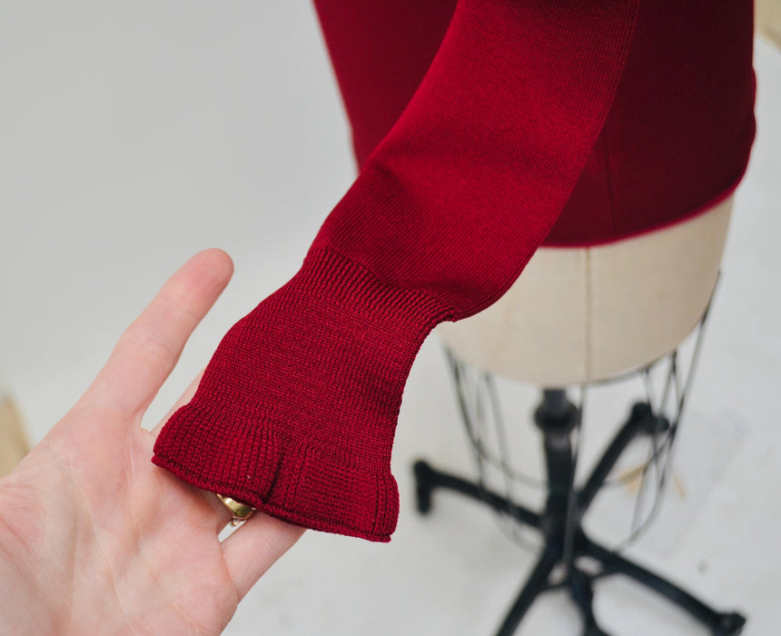 Vintage 70s Burgundy Red Turtle neck Bodysuit Brief Body Suit Turtle Neck long sleeve Medium//  Vintage Red Turtleneck ruffle bodysuit