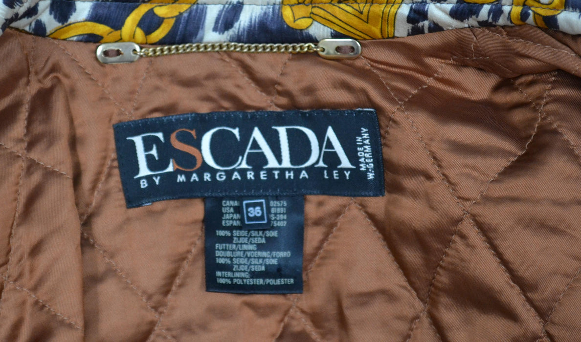 80s 90s Escada Jacket Vintage Silk Animal Dog Dalmatian Print Jacket Vintage Dog Jacket// Vintage Dog Print Bomber Jacket Escada Scarf Print